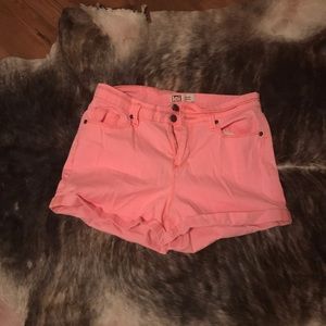 Coral high rise shorts